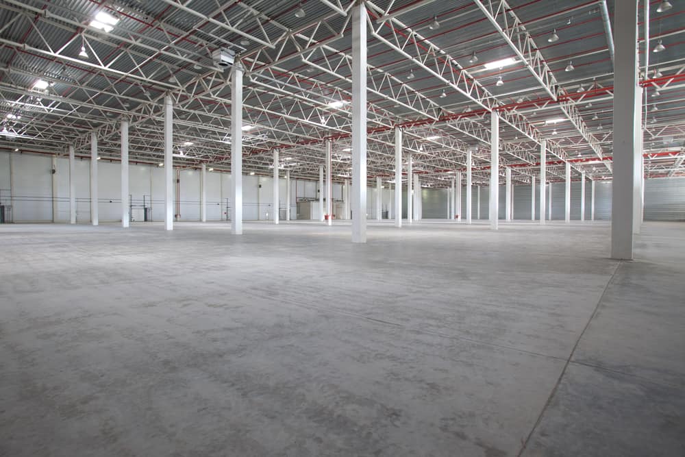 commercial warehouse with new lighting and electrical work.