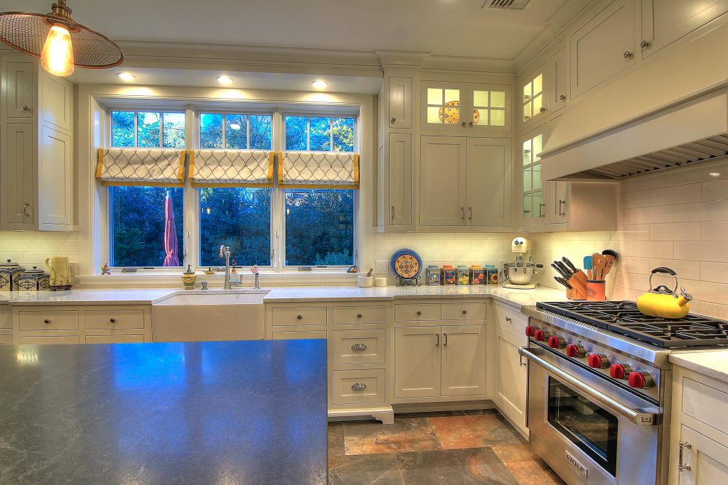 remodeled kitchen with electrical and light fixtures by popkin electric.