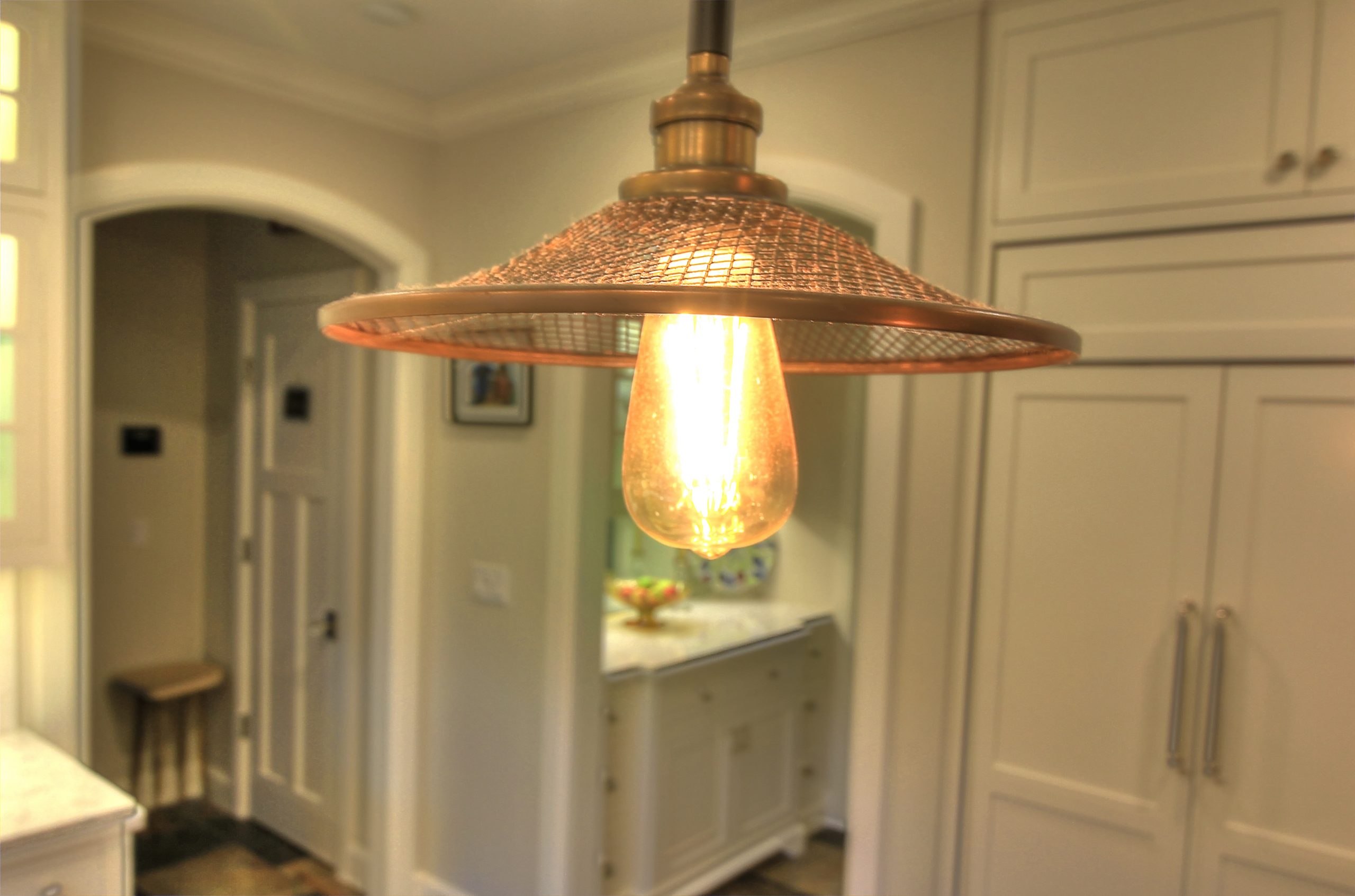 filament bulb installed in a vintage light fixture.